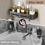 Topika - 2 Pack Shower Caddy Shelf Organizer, Black Bathroom Shelves Basket