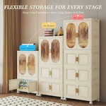 Topika Foldable Closet with Wheels, Portable Clothes Organizer for Kids