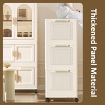 Topika - Folding Storage Cabinet, 4 Layer Foldable Organizer With Wheels