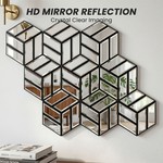Topika - 9-Piece Glass Mirror Wall Decor, Hexagon DIY Mirror Tiles for Home