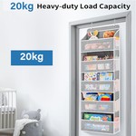 Topika - 5 Tier Over The Door Hanging Organizer, 10 Large Storage Pockets