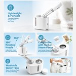 Topika Nano Facial Steamer with 360 Rotating Nozzle for Home Spa Skincare