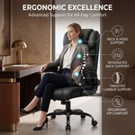 Topika Elite 300 - Executive Leather Office Chair&Ergonomic Lumbar Support