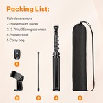Topika - Extra Long Selfie Stick Tripod With Remote And Flexible Phone Arm