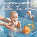 Topika Carrot Submarine Bath Spray Toy with Silicone Scrubber for Toddlers