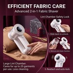 Topika 2in1 Digital Fabric Shaver with 3 Speeds & 3 replaceable heads