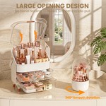 Topika Makeup Organizer With Drawers, Dustproof Lid & Brush Holder