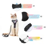 Escape Proof Cat Harness for Walking and Safety, Adjustable Soft Fabric M
