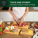 Topika - Bamboo Kitchen Cutting Boards Set, 3 Piece Wooden Chopping Boards
