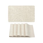 Topika - Placemats Set of 6, PU Table Mats, 43x30cm, Waterproof & Oil-Proof