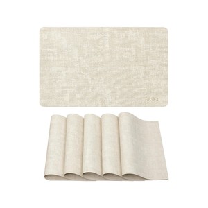Topika - Placemats Set of 6, PU Table Mats, 43x30cm, Waterproof & Oil-Proof