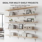Topika Floating Shelves Brackets Stainless Steel Concealed Support 8Pcs Set
