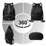 Topika - Sports Drawstring Backpack Gym Swim Bag with Shoe Section