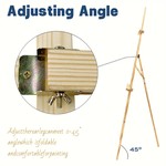 VSelect - Pine Wood Easel Stand, Adjustable Angle, Flexible Slider, 3 Sizes