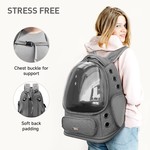 Topika - Cat Backpack Carrier Bag,Grey Foldable Dog Carrier Bag for Travel