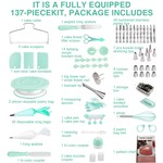 Topika - Cake Decorating Supplies Kit 137pcs with Turntable & Nozzles