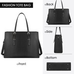 Topika Large Women's Laptop Tote Bag Handbag Crocodile Pattern PU Leather