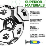 Topika Interactive Dog PU Soccer Ball Toy with Straps, Indoor & Outdoor