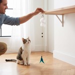 Topika Automatic Cat Laser Toy, USB Hanging Feather Teaser for Indoor Cats