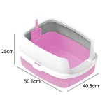 Comfortable & Roomy Litter Box for Small/Medium Cats - Pink