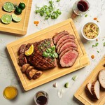 Topika - Bamboo Kitchen Cutting Boards Set, 3 Piece Wooden Chopping Boards