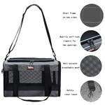 Topika Black Soft-Sided Pet Carrier Handbag for Cats and Small Dogs