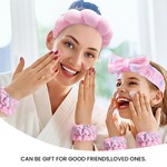 Topika-Spa Headband and Wristband Set 16pcs, Face Wash & Skincare Gifts