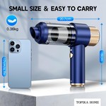 Topika Car Vacuum Cleaner Cordless, 16000Pa Suction, 2-in-1 Blower Function