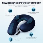 Topika Inflatable Travel Pillow, U Shape Blow Up Neck Pillow With Velvet