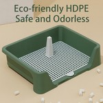 TopikaPet - Indoor Dog Toilet Large 50x39x12cm with 3-Sided Fence, Green