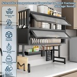 Topika Over The Sink Dish Rack 2 Tier Acrylic cabinet door Dish Storage