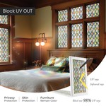 Topika Glass Privacy Film, Stained Glass Static Cling PVC