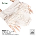 Lekkon 3 Pack Lace High-Waisted Women Panties, Silky Microfiber Underwear
