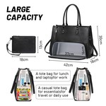 Topika Laptop Tote Bag with Small Black Pouch &Insulated Lunch Compartment