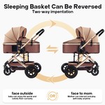 Topika Baby Stroller 2-in-1 Foldable Baby Pram for Kids 0-36 Monthes