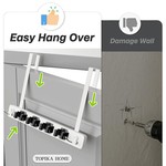 Topika Broom Holder Door Rack Over Door with Hooks,Tool Storage Organiser