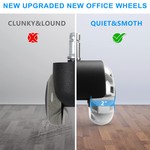 Topika - Office Chair Caster Wheels,Desk Chair Wheels Quiet, Universal Fit