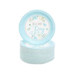 Hello Baby Boy/Girl 7" Paper Party Plates, Sturdy and Disposable - 80 Pack