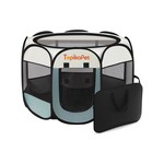 Topika Portable Pet Dog Playpen for Small Dogs & Cats with Bag, Grey