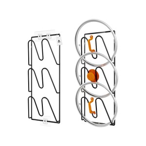 Topika 2-Pack Pot Lid Organizer Rack Wall Mounted 6-Tier Storage