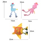 Topika Fawn, Owl & Octopus Plush Dog Toy Set, 3 Pack, Squeaker & Crinkle