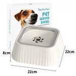 Topika 1.5L Splash-Proof Dog Water Bowl, Floating, No Spill, White