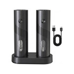 Topika - Electric Salt And Pepper Grinder Set,Rechargeable 2 Pcs With Base