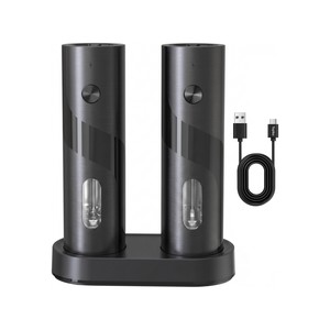 Topika - Electric Salt And Pepper Grinder Set,Rechargeable 2 Pcs With Base