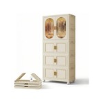 Topika Foldable Closet with Wheels, Portable Clothes Organizer for Kids