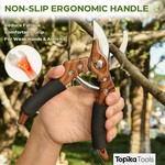 Topika - Garden Pruning Shears, Heavy Duty Stainless Steel Hand Clippers