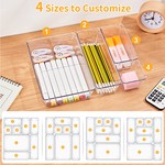 TopikaHome 28Pcs Clear Plastic Drawer Organizer Set, Organizers and Storage
