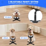 Topika Adjustable Raised Dog Bowl Stand with 3 Heights & Steel Bowl