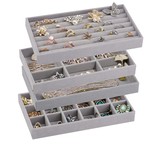 Topika Jewellery Organizer, Velvet Jewelry Tray with Storage for Drawer