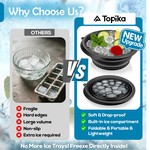 Topika Facial Ice Bath Bowl with Built-In Ice Tray, Foldable Black